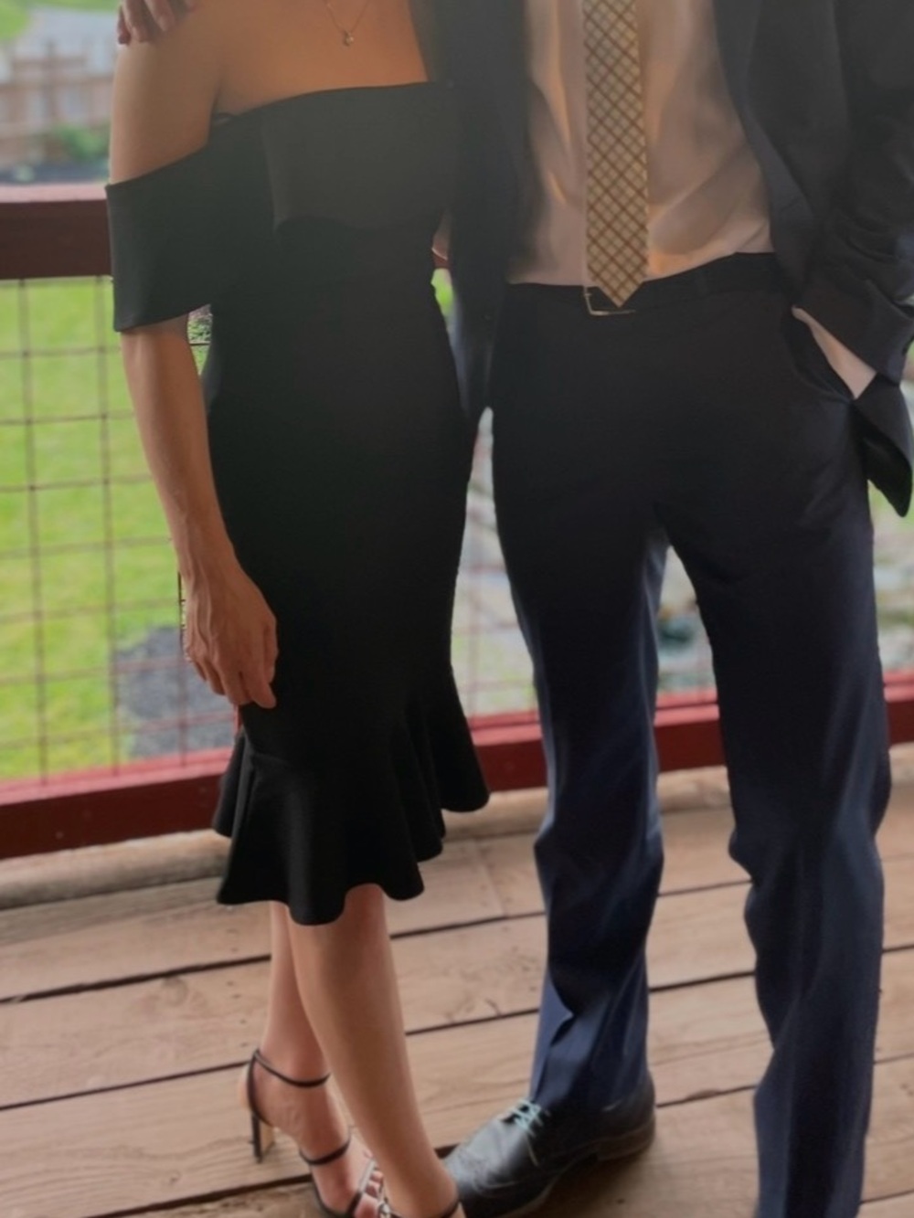 Lulu's Black Off-the-Shoulder Midi Dress